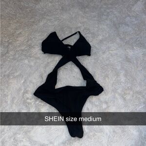 SHEIN Black Cutout Bikini